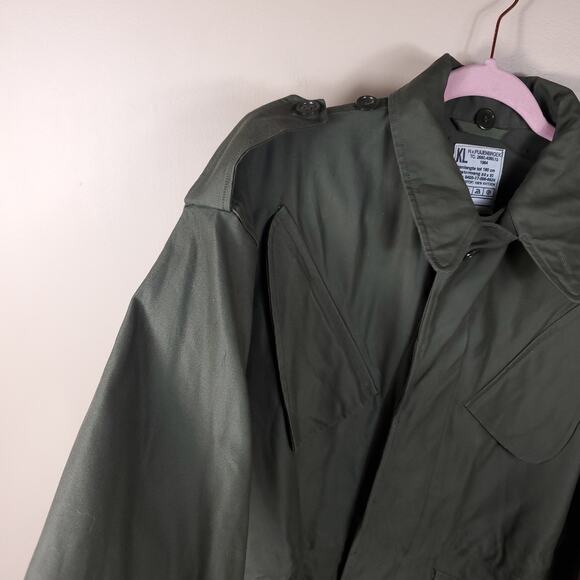 Vintage 1984 KL Army Surplus Green Cotton Utility Jacket Size S - Picture 7 of 12